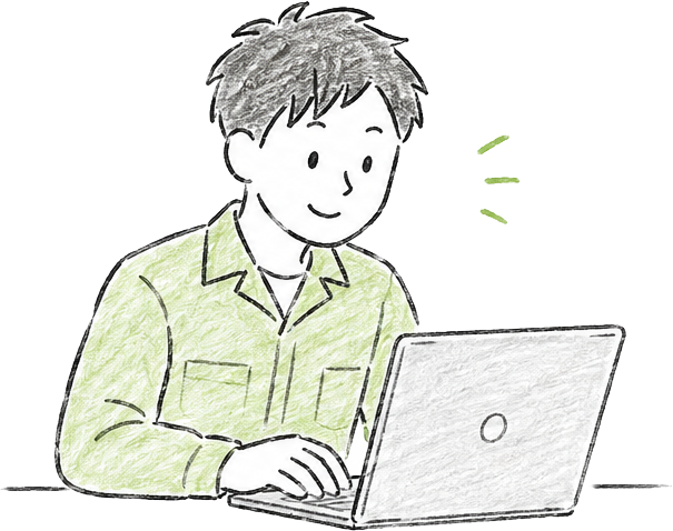 出勤して注文を確認するスタッフ